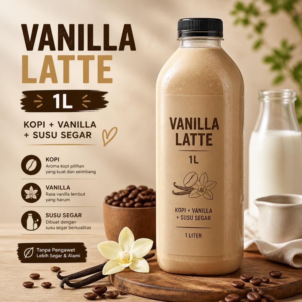 Vanilla Latte 1L dari Kopi Kisah Kita